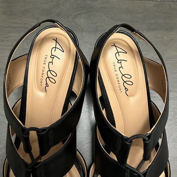 ABELLA True Comfort Carly Strappy Shoes Women Sz 10 Black 2.5” Block Heel Casual - Picture 7 of 10
